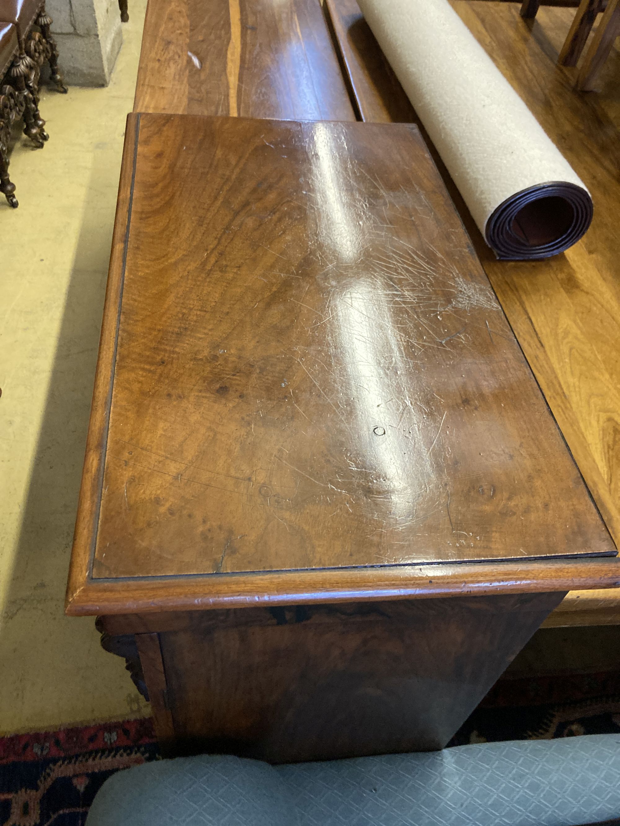 A Victorian walnut pier cabinet, width 73cm, depth 41cm, height 108cm